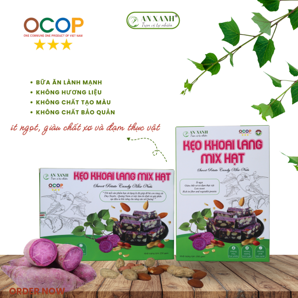 Kẹo khoai lang mix hạt (OCOP 3*)